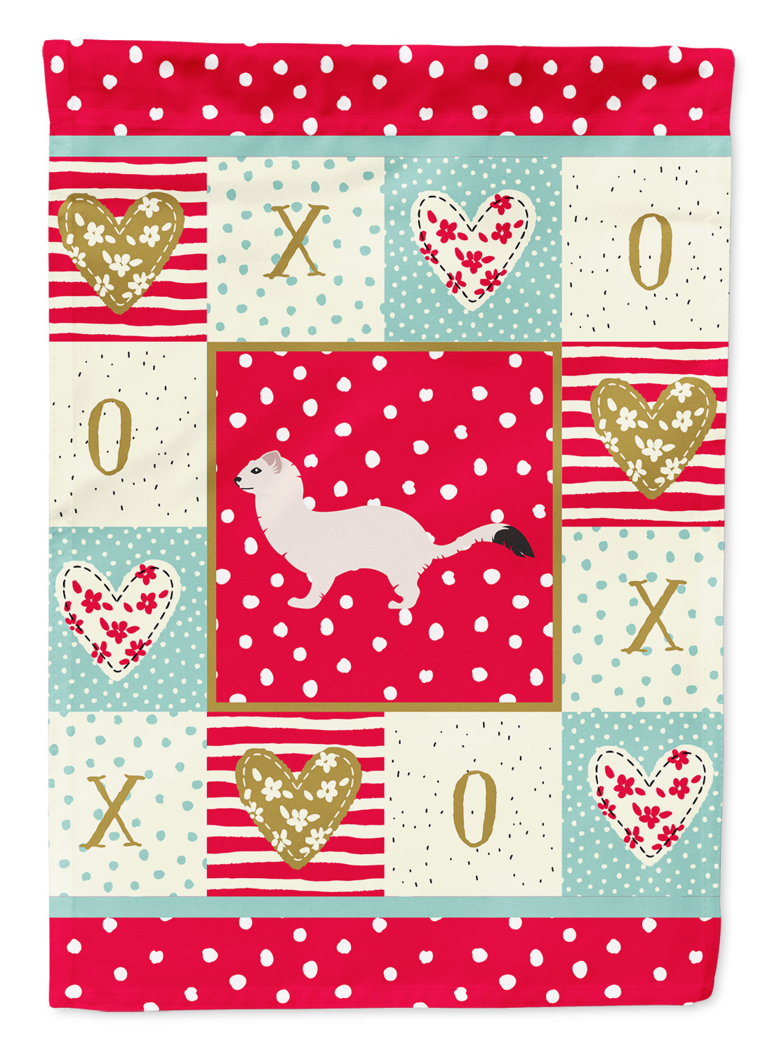 Stoat Short-tailed Weasel Love House Flag 28x40 Porch Sleeve Pole Decorative Outside Yard Banner Artwork Wall Hanging, Polyester