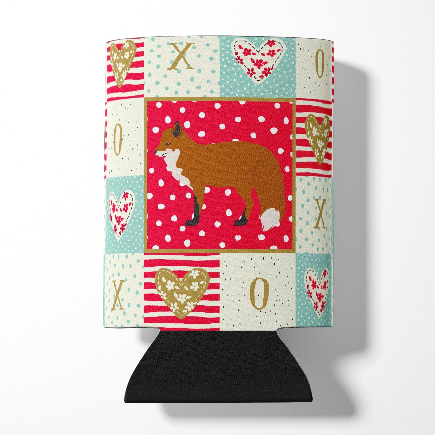 Red Fox Love Can or Bottle Hugger Cooler Sleeve for Standard 12 oz Cans, Insulated Foam Beer & Soda Can Hugger Reusable