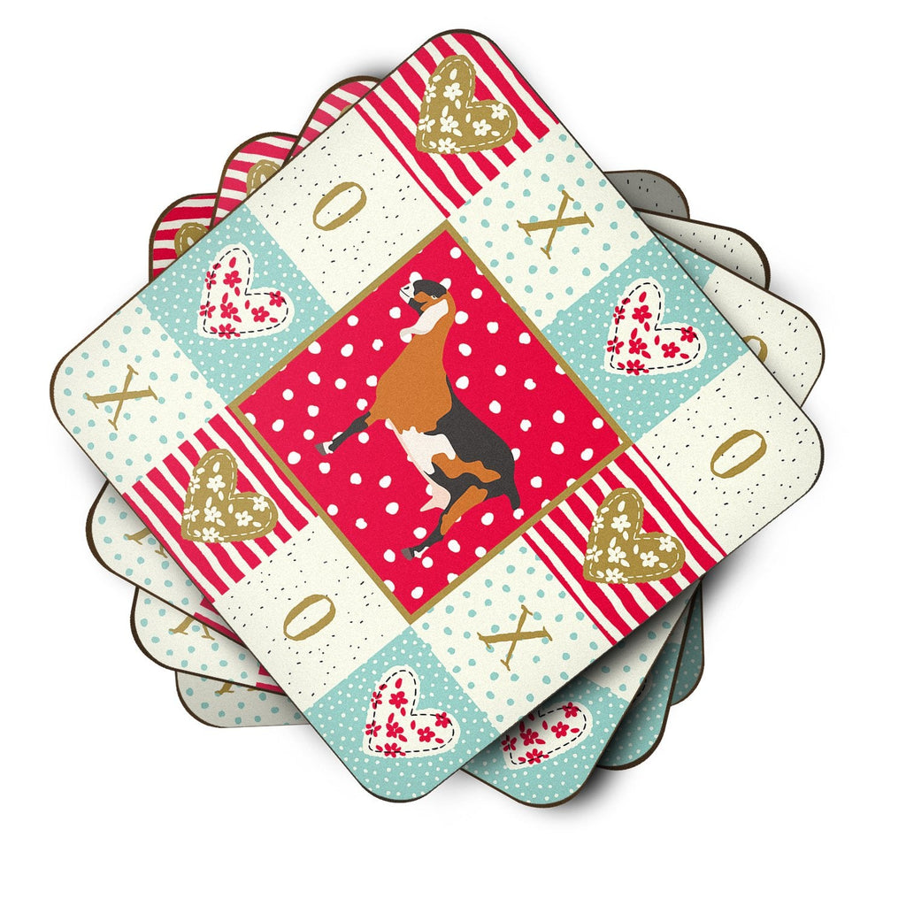 Anglo-nubian Nubian Goat Love Foam Coasters Set of 4 Cup Coasters for Indoor Outdoor, Tabletop Protection, Anti Slip, Mouse pad Material