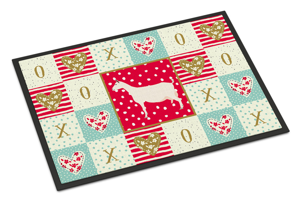 Saanen Goat Love Doormat Indoor Outdoor 18H X 27W Front Door Mat Rugs for Entryway, Non Slip Washable
