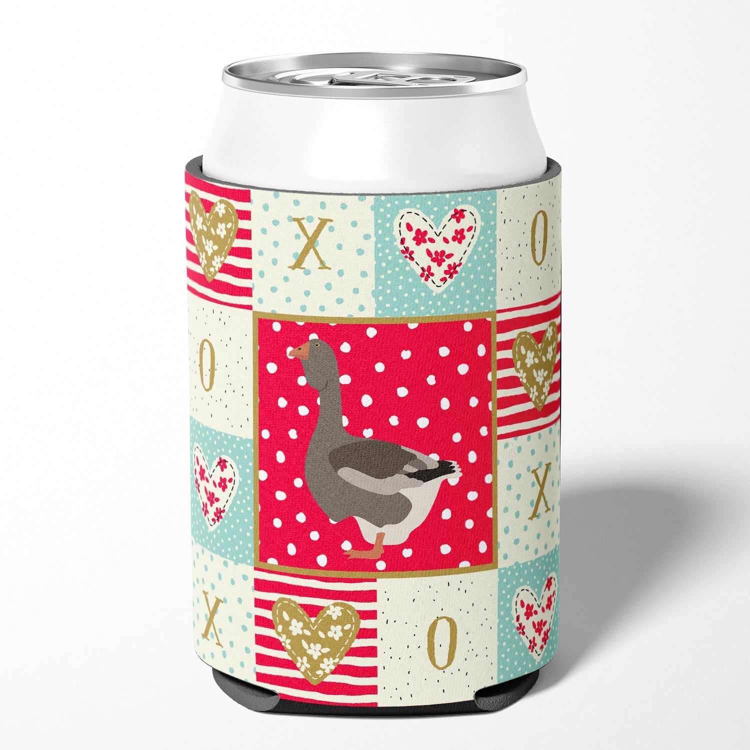 Toulouse Goose Love Can or Bottle Hugger Cooler Sleeve for Standard 12 oz Cans, Insulated Foam Beer & Soda Can Hugger Reusable