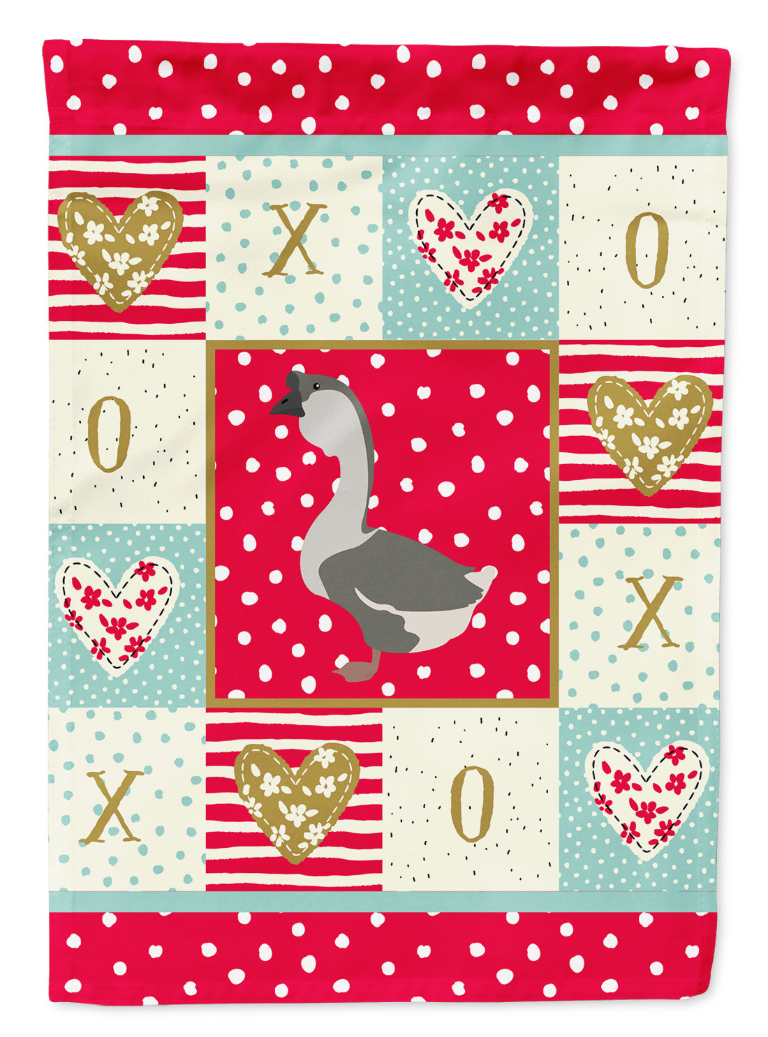 African Goose Love House Flag 28x40 Porch Sleeve Pole Decorative Outside Yard Banner Artwork Wall Hanging, Polyester