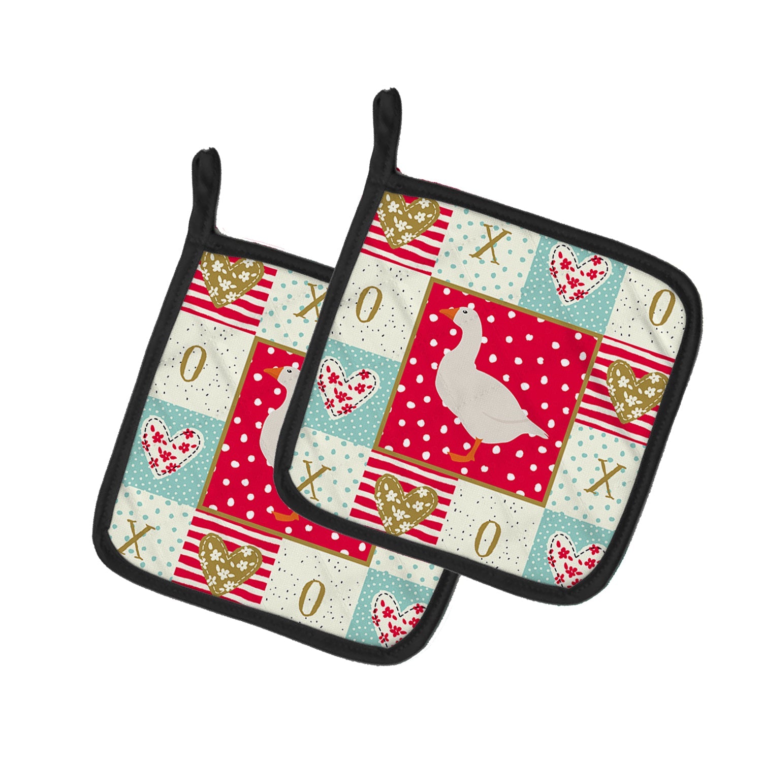 Shire Horse Love Pot Holder Set of 2 Heat Resistant Quilted Hot Pads 7.5 x 7.5 Inch, Insulated Kitchen Trivets for Cooking & Baking