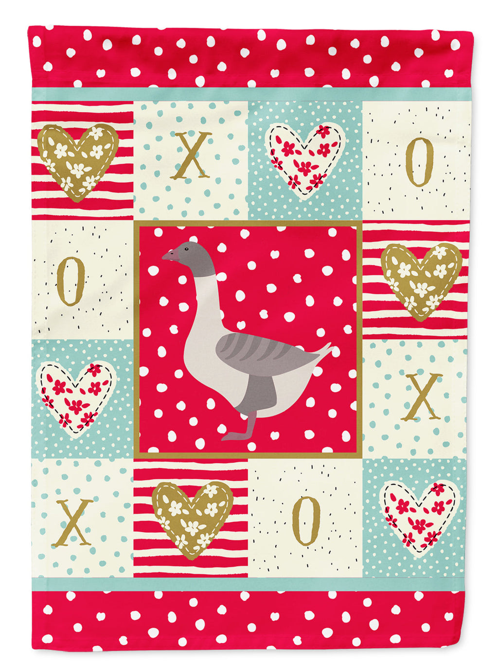 Buff Grey Back Goose Love House Flag 28x40 Porch Sleeve Pole Decorative Outside Yard Banner Artwork Wall Hanging, Polyester