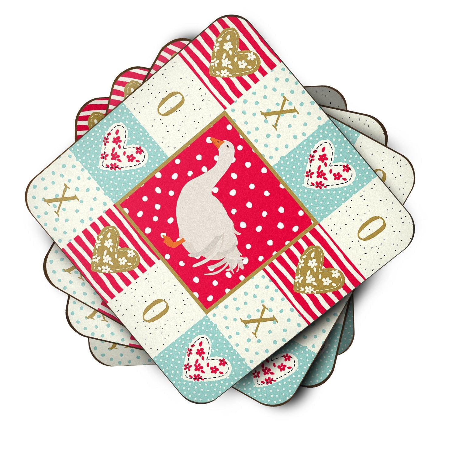 Sebastopol Goose Love Foam Coasters Set of 4 Cup Coasters for Indoor Outdoor, Tabletop Protection, Anti Slip, Mouse pad Material