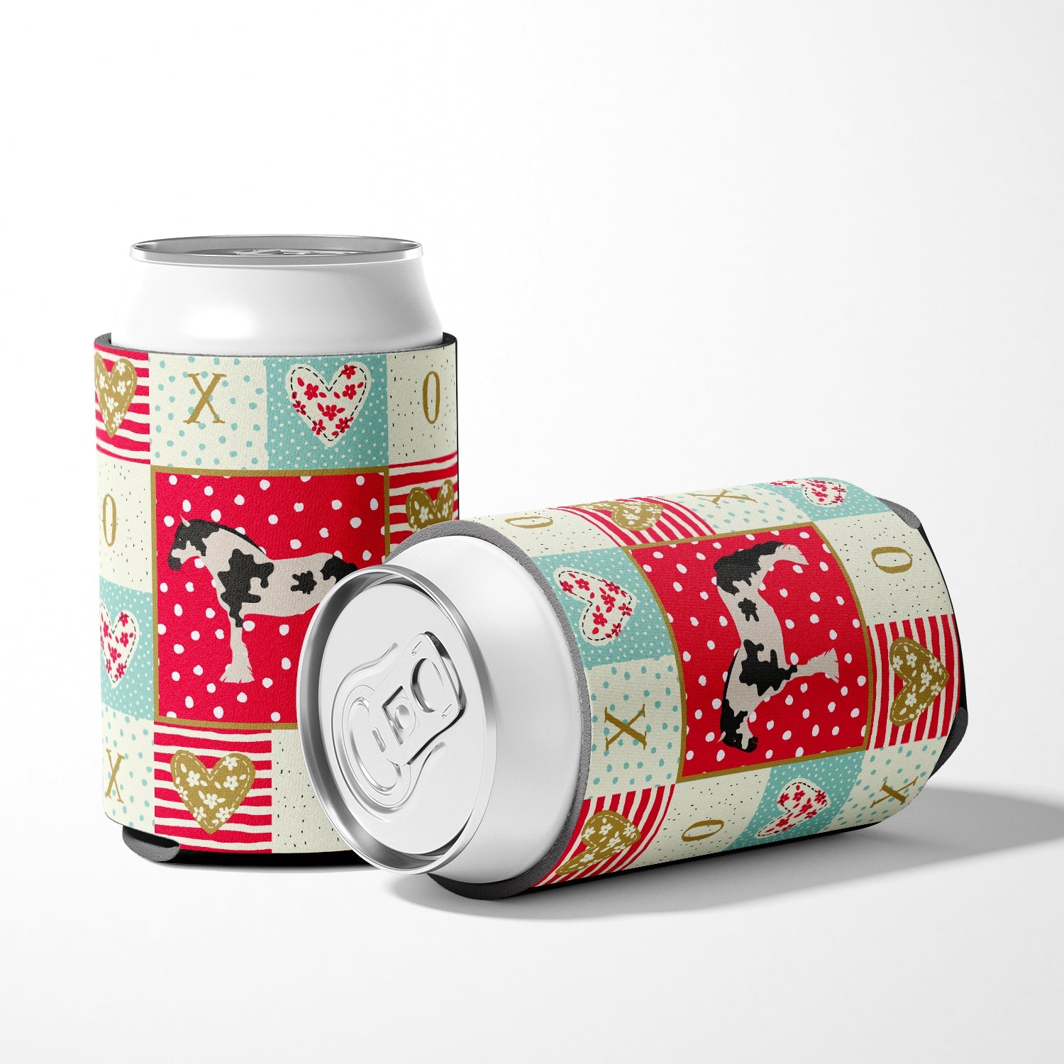 Cyldesdale Horse Love Can or Bottle Hugger Cooler Sleeve for Standard 12 oz Cans, Insulated Foam Beer & Soda Can Hugger Reusable