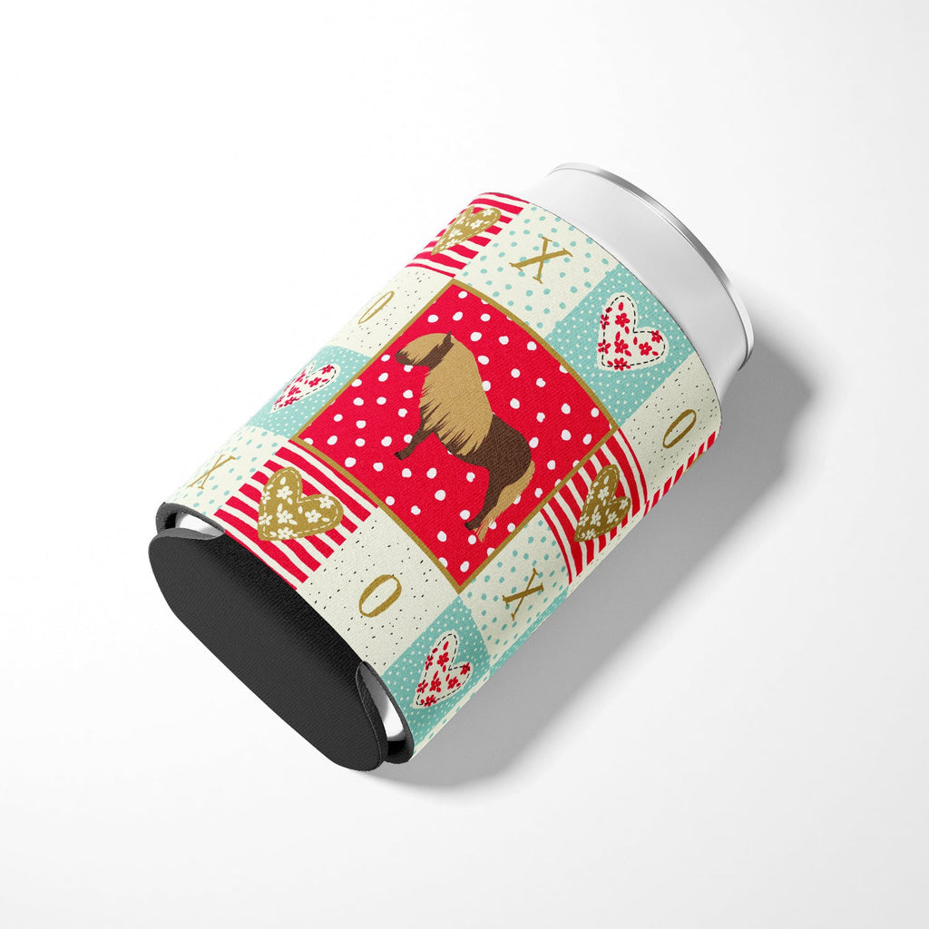 Shetland Pony Horse Love Can or Bottle Hugger Cooler Sleeve for Standard 12 oz Cans, Insulated Foam Beer & Soda Can Hugger Reusable