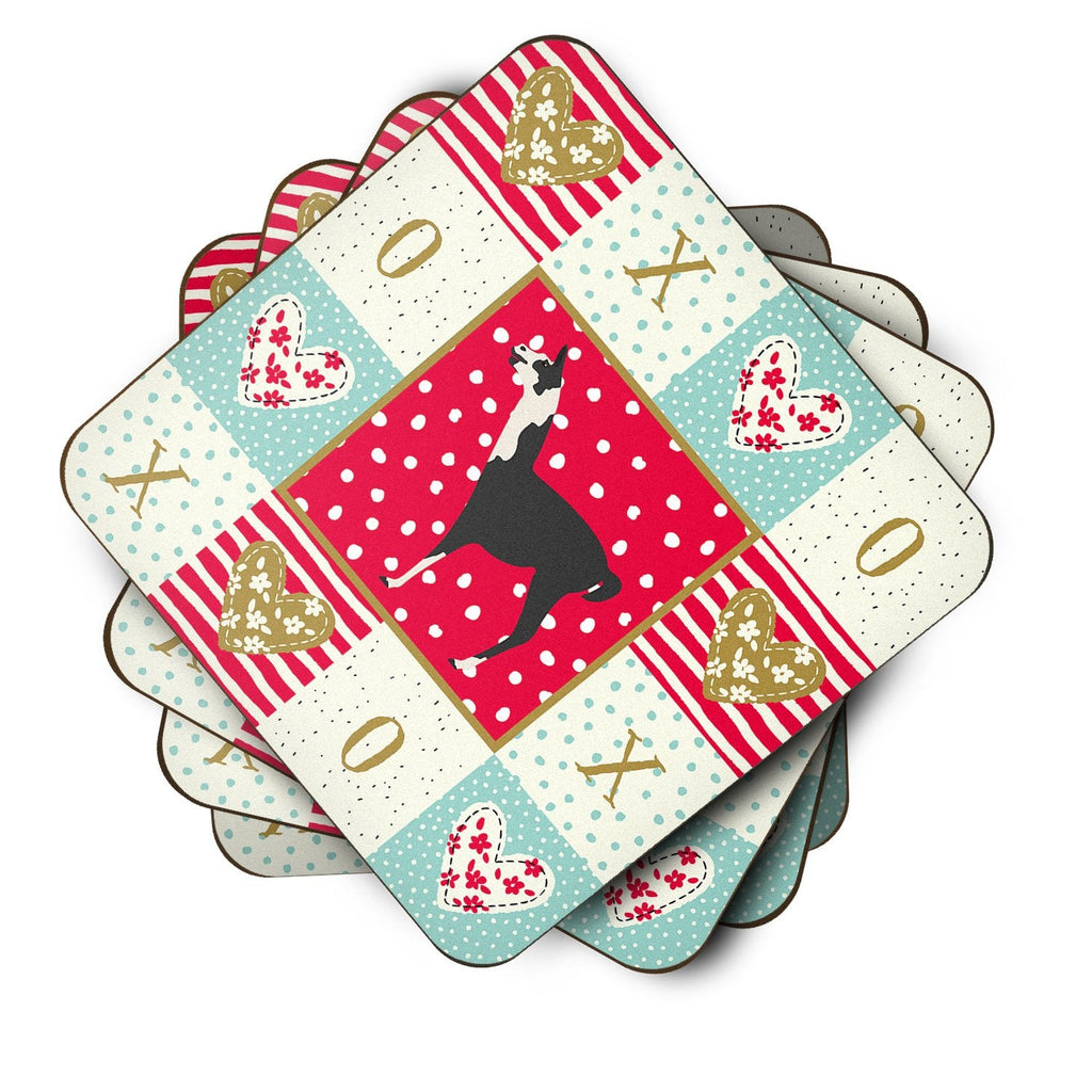 Llama Q' Ara Love Foam Coasters Set of 4 Cup Coasters for Indoor Outdoor, Tabletop Protection, Anti Slip, Mouse pad Material