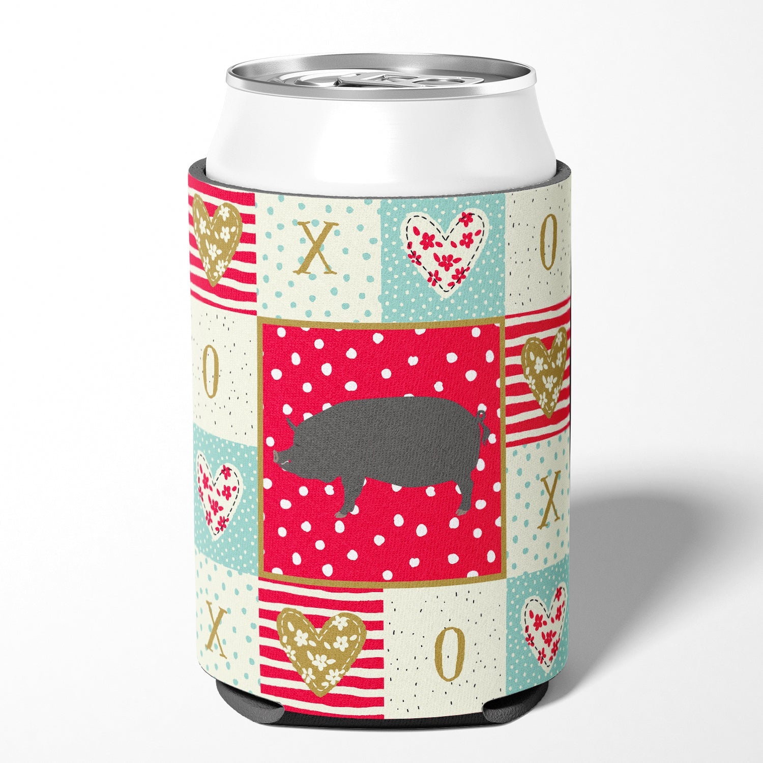 Berkshire Pig Love Can or Bottle Hugger Cooler Sleeve for Standard 12 oz Cans, Insulated Foam Beer & Soda Can Hugger Reusable