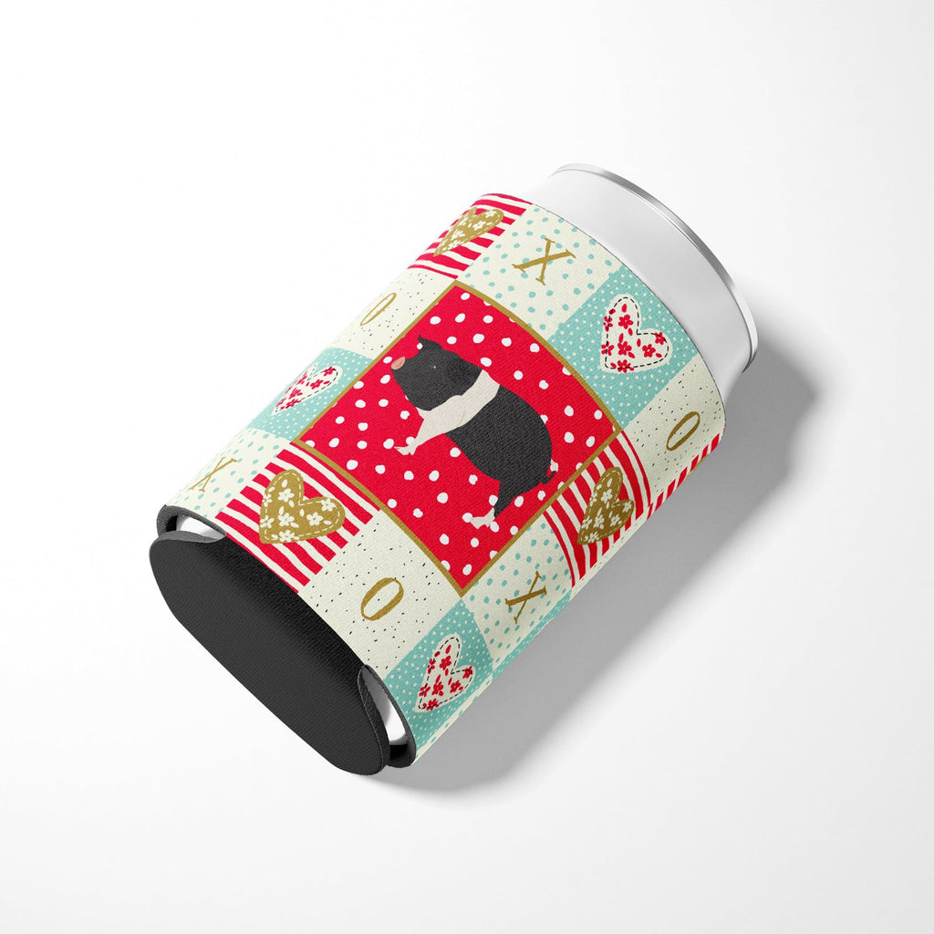 Hampshire Pig Love Can or Bottle Hugger Cooler Sleeve for Standard 12 oz Cans, Insulated Foam Beer & Soda Can Hugger Reusable