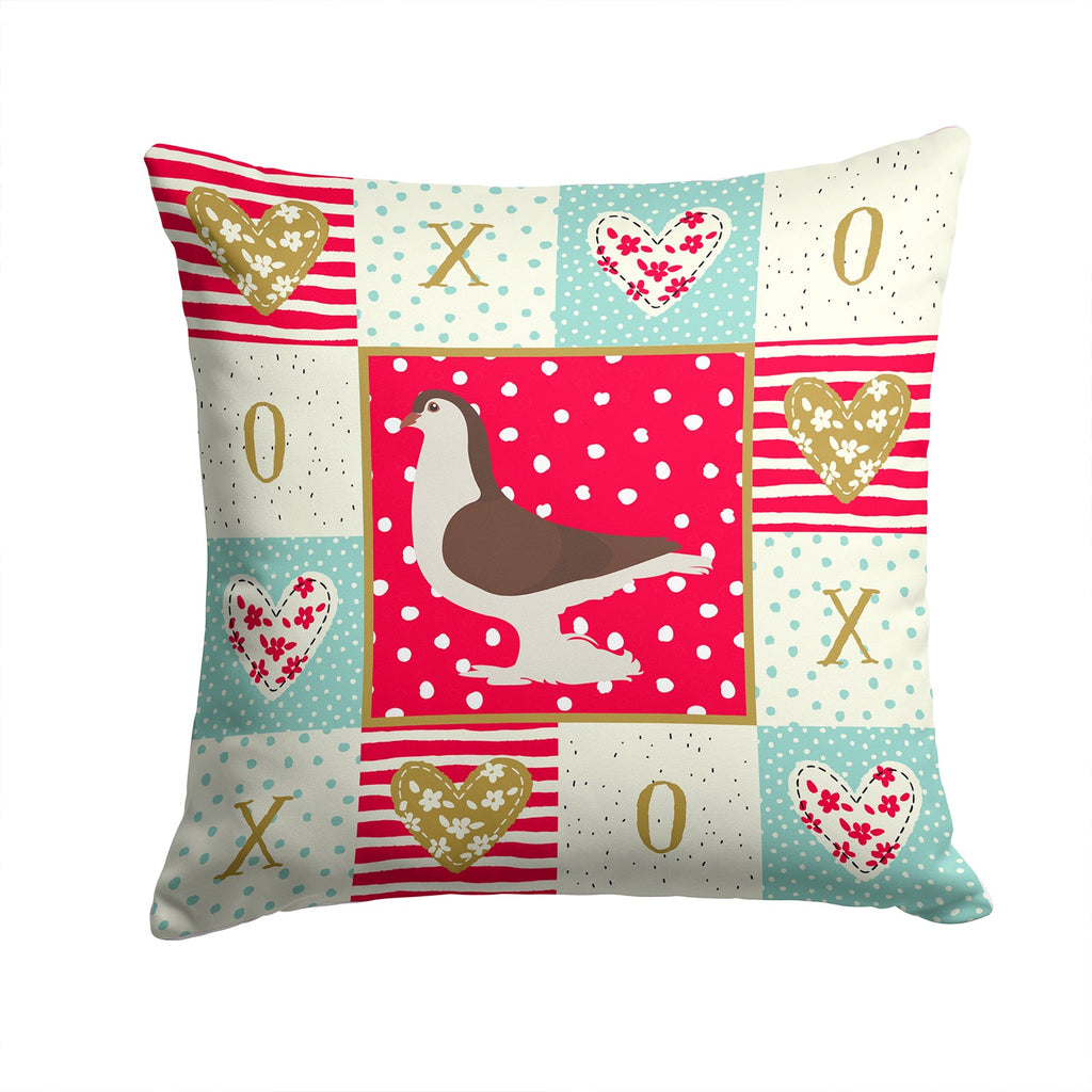 Large Pigeon Love Decorative Throw Pillow 14x14 Indoor Outdoor Accent Cushion, Fabric Cover with Insert for Sofa, Bed, Porch & Living Room