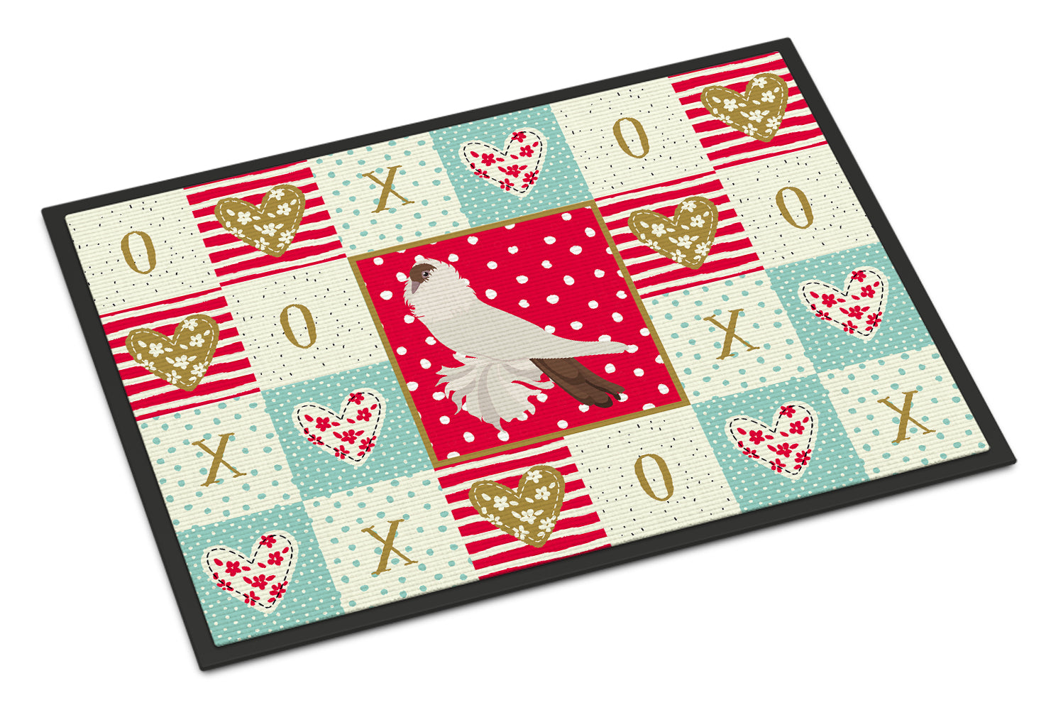 German Helmet Pigeon Love Doormat Indoor Outdoor 18H X 27W Front Door Mat Rugs for Entryway, Non Slip Washable