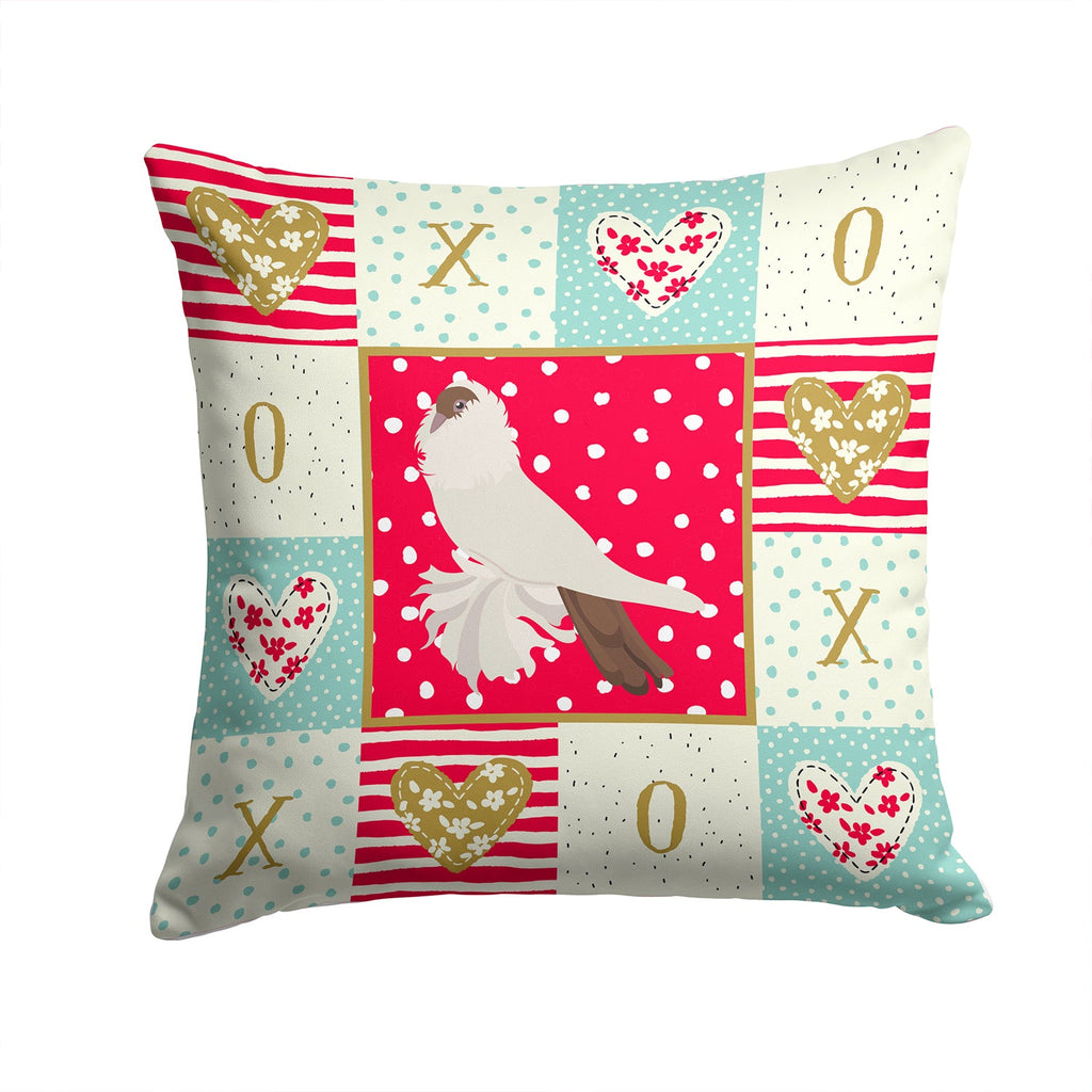 German Helmet Pigeon Love Decorative Throw Pillow 14x14 Indoor Outdoor Accent Cushion, Fabric Cover with Insert for Sofa, Bed, Porch & Living Room