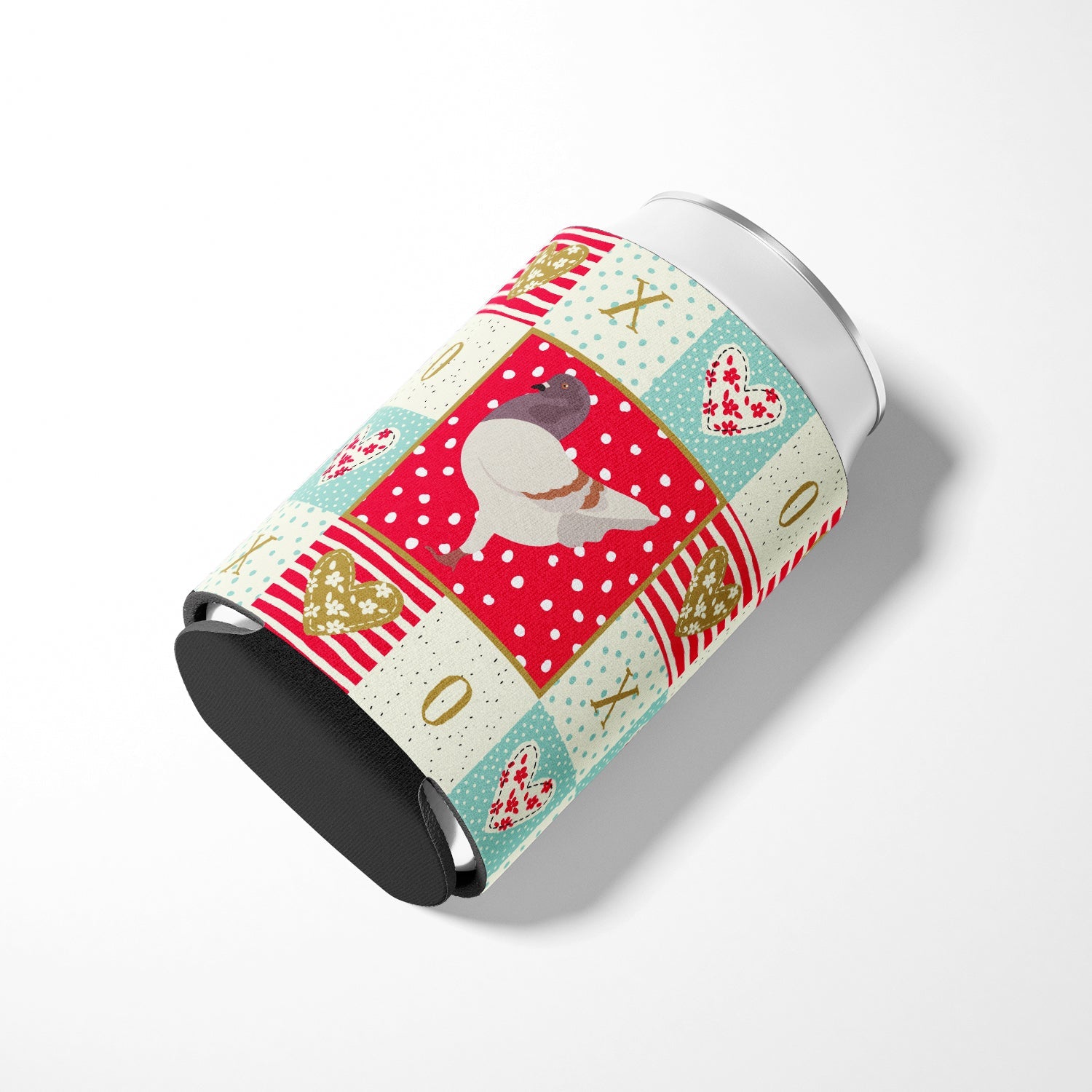 German Modena Pigeon Love Can or Bottle Hugger Cooler Sleeve for Standard 12 oz Cans, Insulated Foam Beer & Soda Can Hugger Reusable