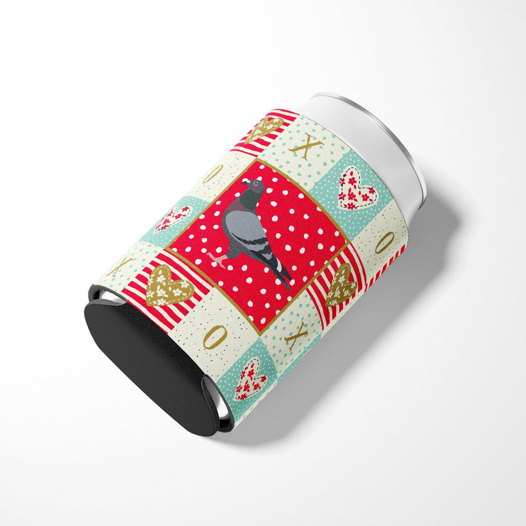 Racing Pigeon Love Can or Bottle Hugger Cooler Sleeve for Standard 12 oz Cans, Insulated Foam Beer & Soda Can Hugger Reusable