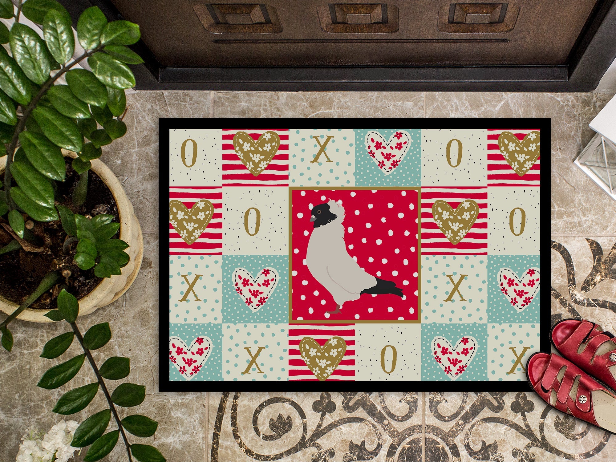 Nun Pigeon Love Doormat Indoor Outdoor 18H X 27W Front Door Mat Rugs for Entryway, Non Slip Washable