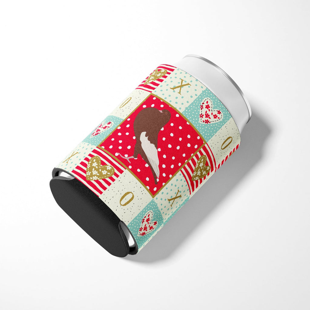English Pouter Pigeon Love Can or Bottle Hugger Cooler Sleeve for Standard 12 oz Cans, Insulated Foam Beer & Soda Can Hugger Reusable
