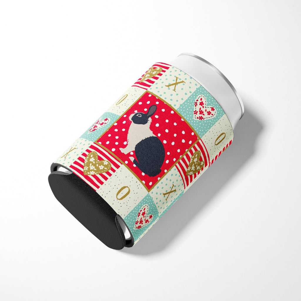 Dutch Rabbit Love Can or Bottle Hugger Cooler Sleeve for Standard 12 oz Cans, Insulated Foam Beer & Soda Can Hugger Reusable