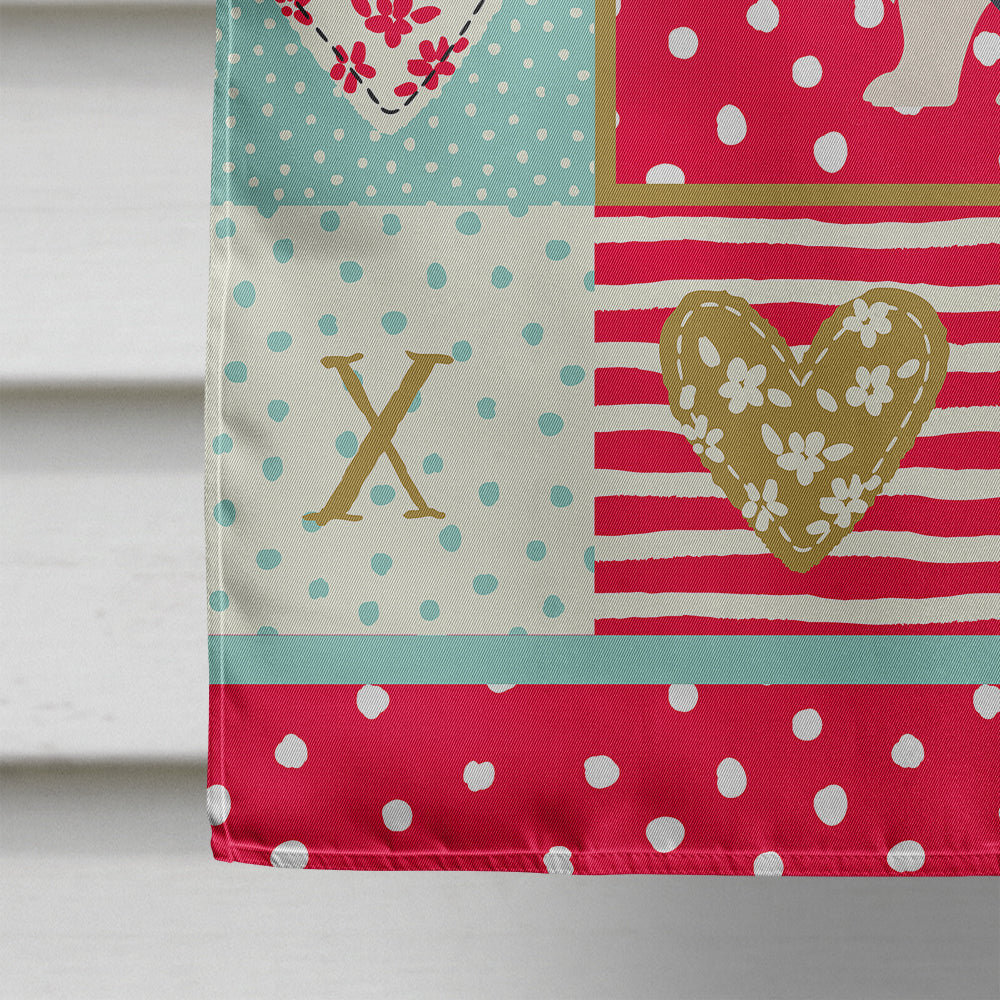 Dutch Rabbit Love House Flag 28x40 Porch Sleeve Pole Decorative Outside Yard Banner Artwork Wall Hanging, Polyester