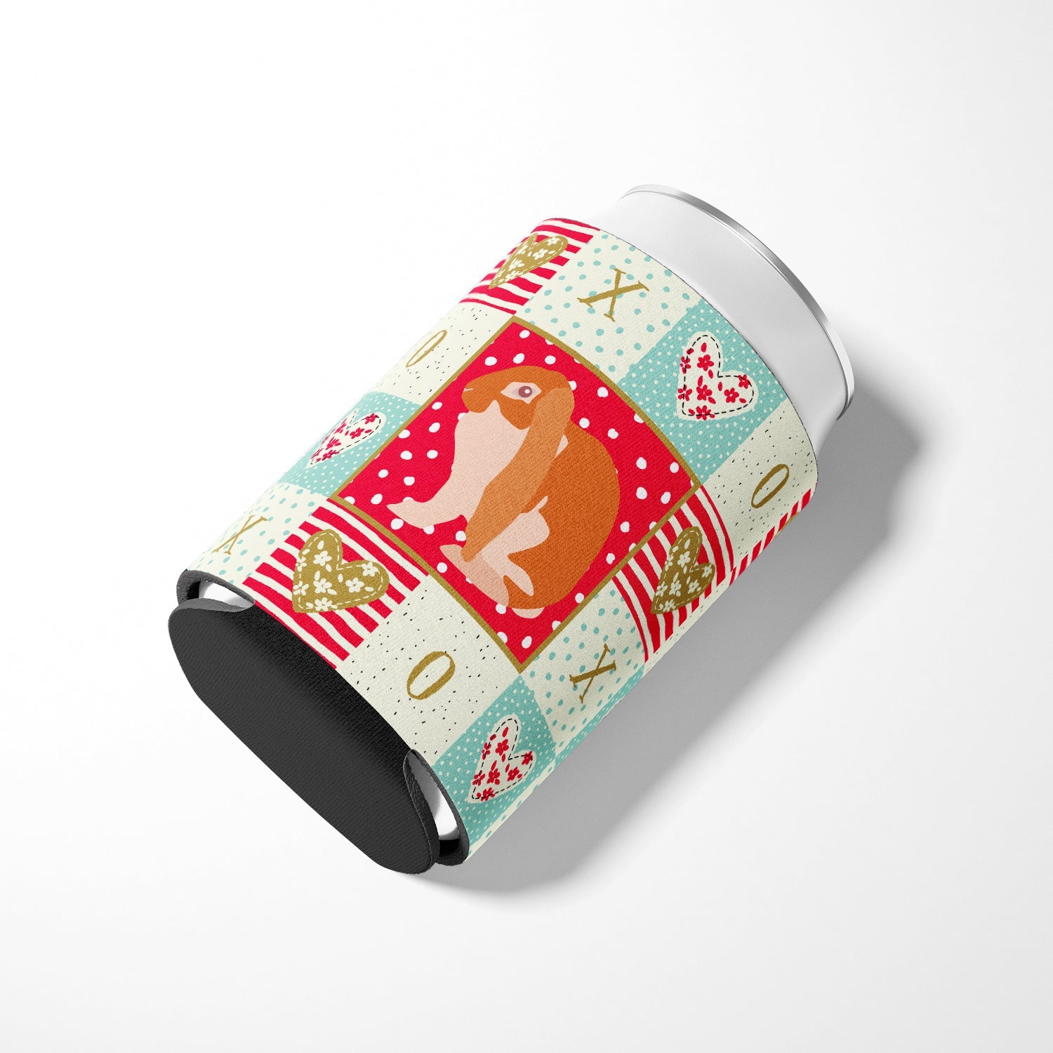 English Lop Rabbit Love Can or Bottle Hugger Cooler Sleeve for Standard 12 oz Cans, Insulated Foam Beer & Soda Can Hugger Reusable