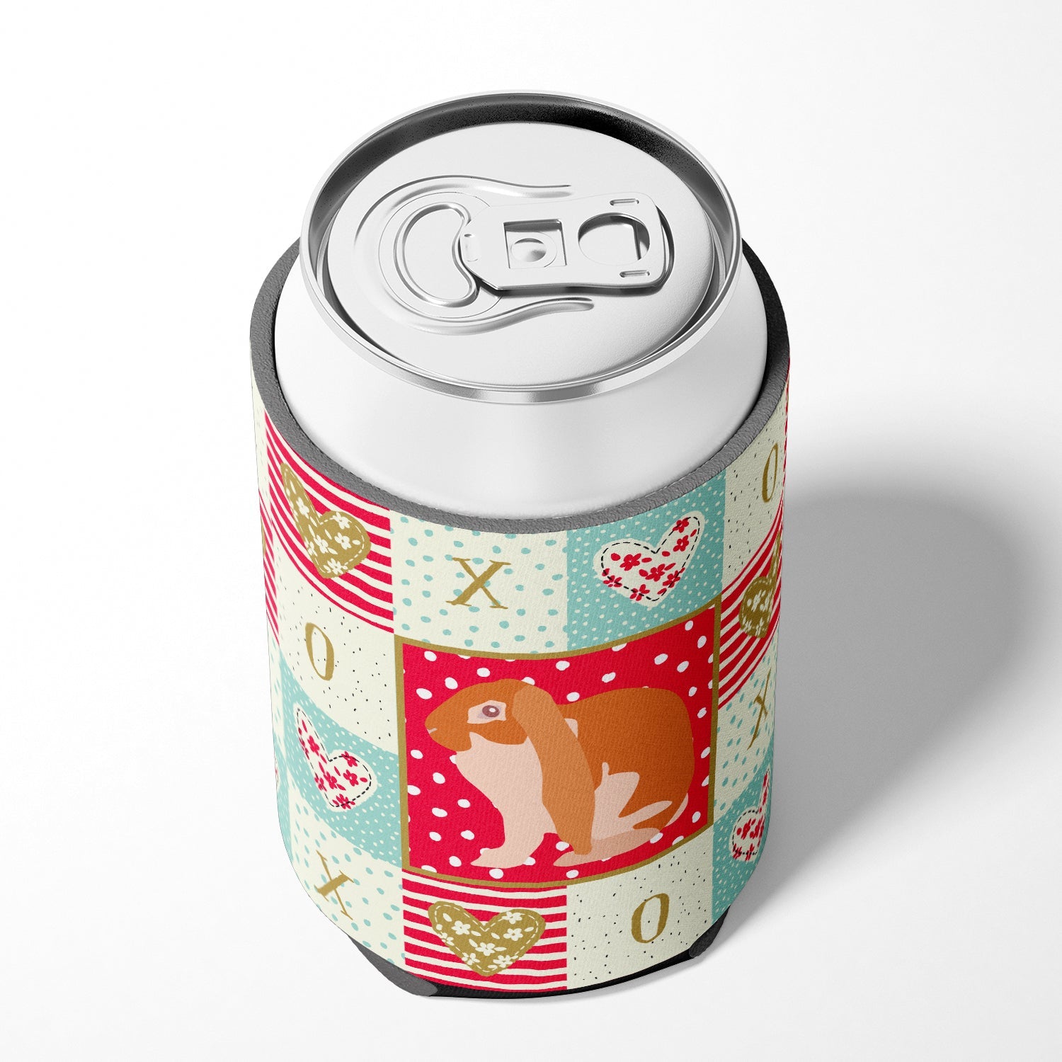 English Lop Rabbit Love Can or Bottle Hugger Cooler Sleeve for Standard 12 oz Cans, Insulated Foam Beer & Soda Can Hugger Reusable