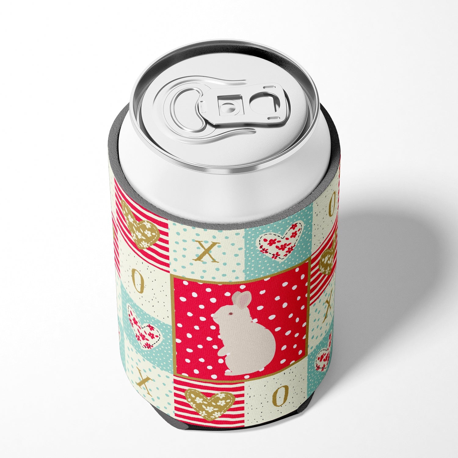 New Zealand White Rabbit Love Can or Bottle Hugger Cooler Sleeve for Standard 12 oz Cans, Insulated Foam Beer & Soda Can Hugger Reusable