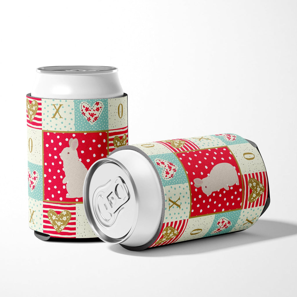 New Zealand White Rabbit Love Can or Bottle Hugger Cooler Sleeve for Standard 12 oz Cans, Insulated Foam Beer & Soda Can Hugger Reusable