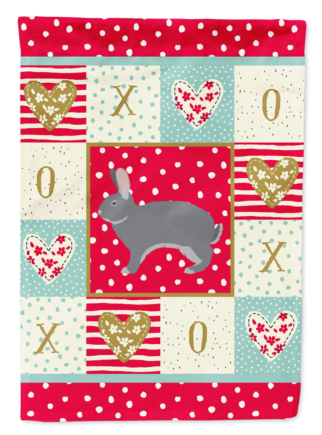 Giant Chinchilla Rabbit Love House Flag 28x40 Porch Sleeve Pole Decorative Outside Yard Banner Artwork Wall Hanging, Polyester