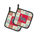 Giant Chinchilla Rabbit Love Pot Holder Set of 2 Heat Resistant Quilted Hot Pads 7.5 x 7.5 Inch, Insulated Kitchen Trivets for Cooking & Baking