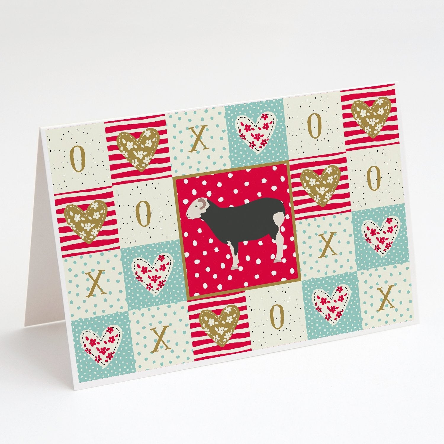 Herwick Sheep Love Greeting Cards Pack of 8 Blank Cards with Envelopes Whimsical A7 Size 5x7