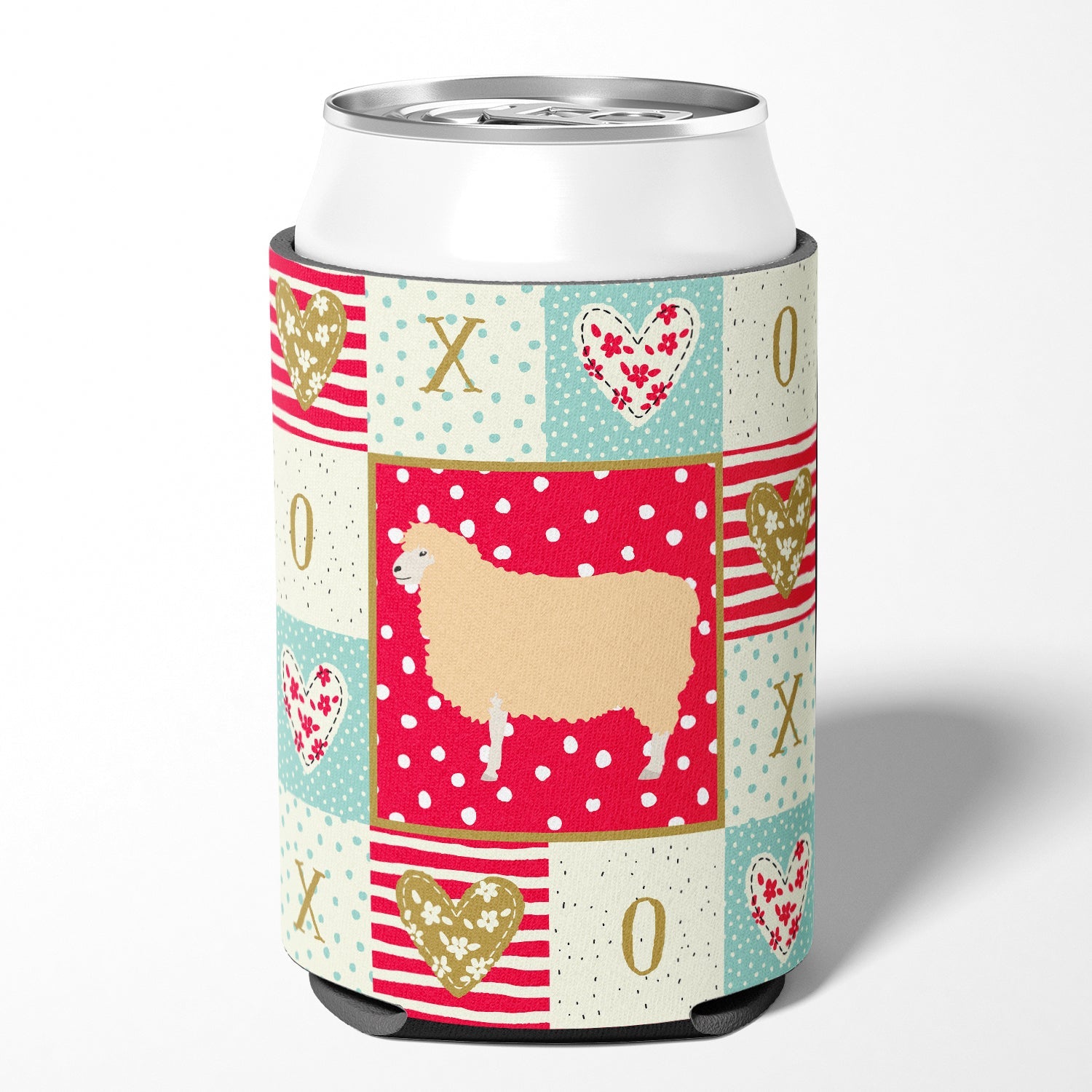 English Leicester Longwool Sheep Love Can or Bottle Hugger Cooler Sleeve for Standard 12 oz Cans, Insulated Foam Beer & Soda Can Hugger Reusable