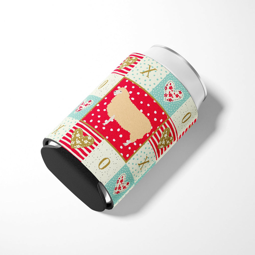English Leicester Longwool Sheep Love Can or Bottle Hugger Cooler Sleeve for Standard 12 oz Cans, Insulated Foam Beer & Soda Can Hugger Reusable