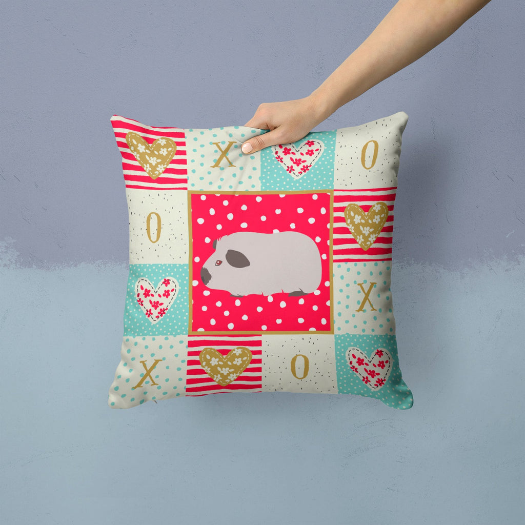 Himalayan Guinea Pig Love Decorative Throw Pillow 14x14 Indoor Outdoor Accent Cushion, Fabric Cover with Insert for Sofa, Bed, Porch & Living Room