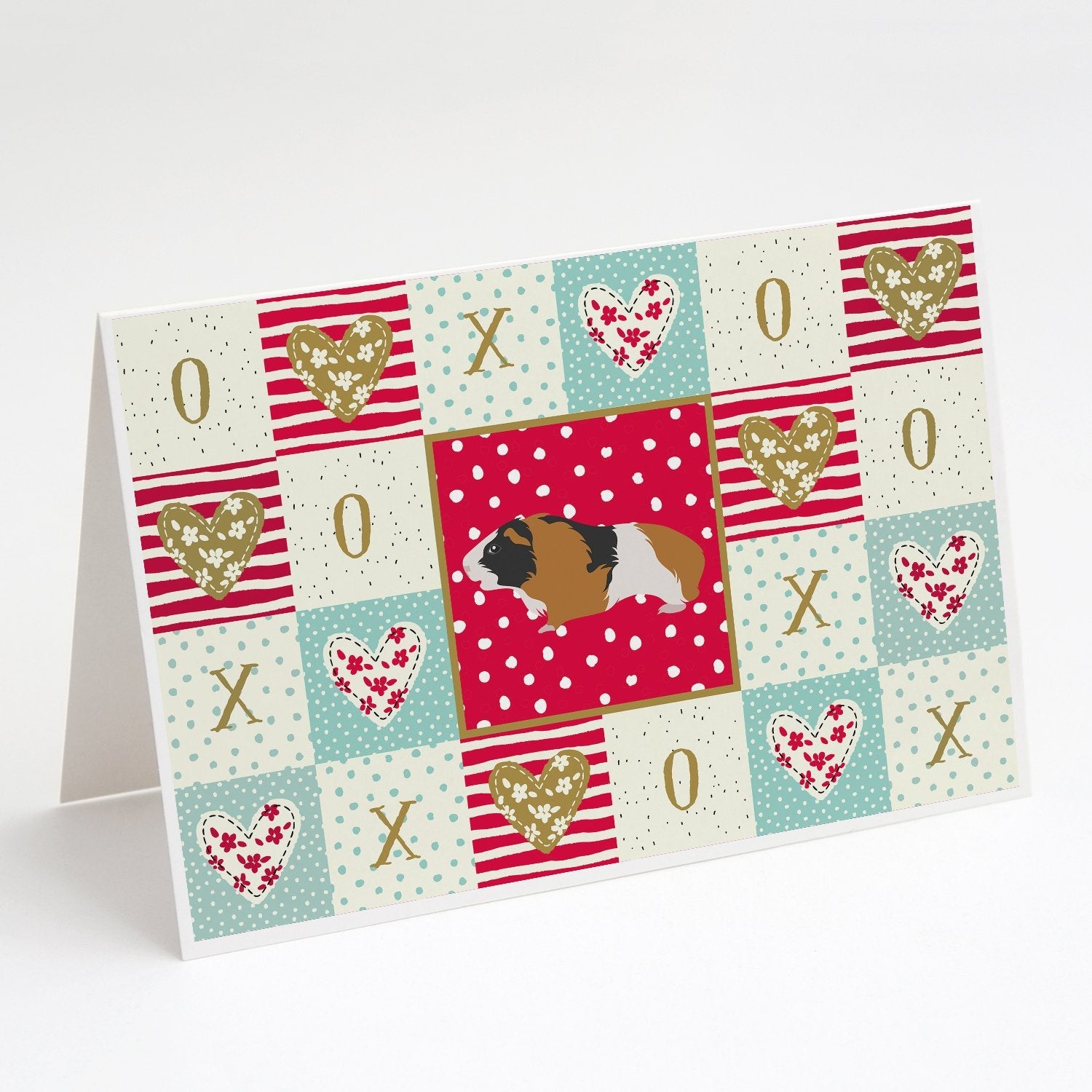 Rex Guinea Pig Love Greeting Cards Pack of 8 Blank Cards with Envelopes Whimsical A7 Size 5x7