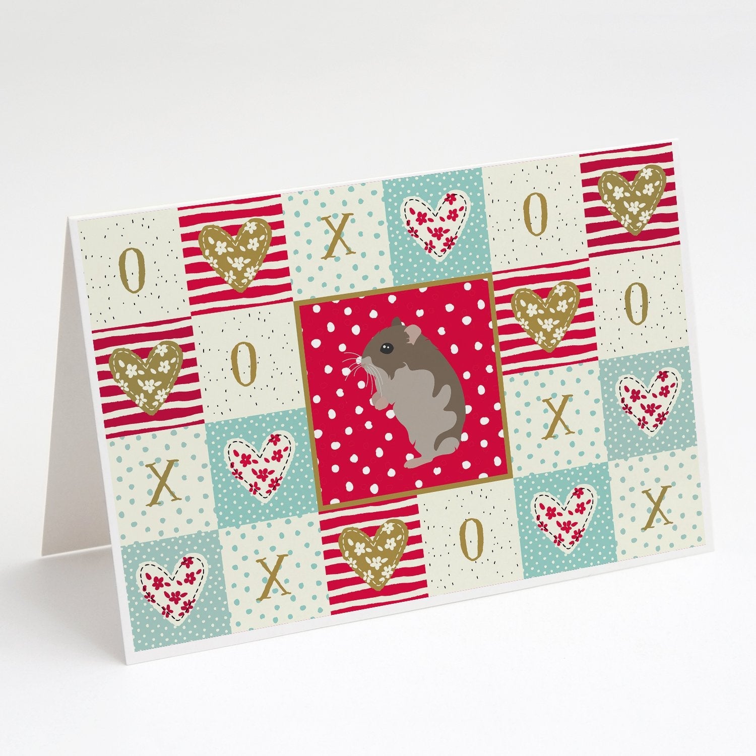 Dwarf Hamster Love Greeting Cards Pack of 8 Blank Cards with Envelopes Whimsical A7 Size 5x7