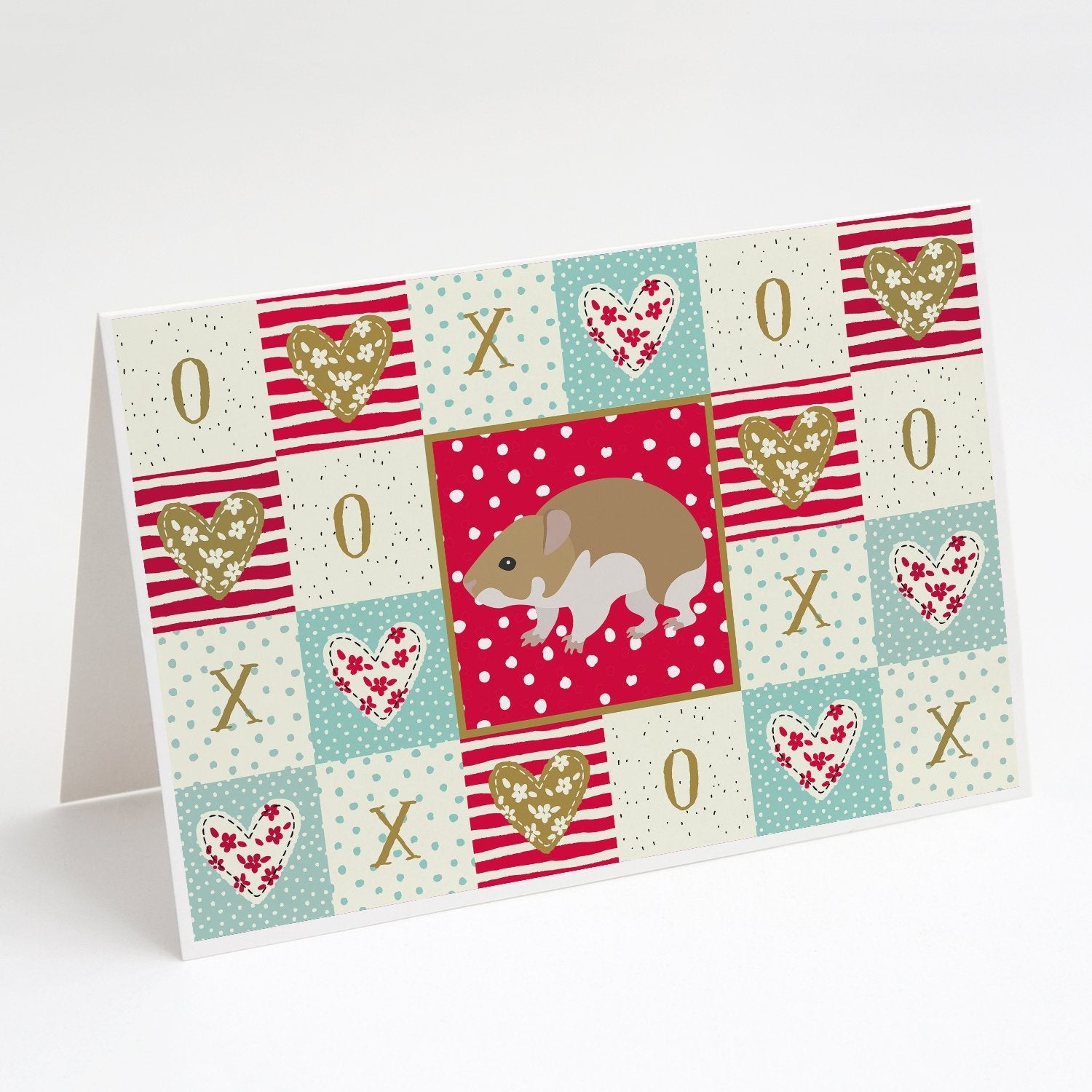 Turkish Hamster Love Greeting Cards Pack of 8 Blank Cards with Envelopes Whimsical A7 Size 5x7