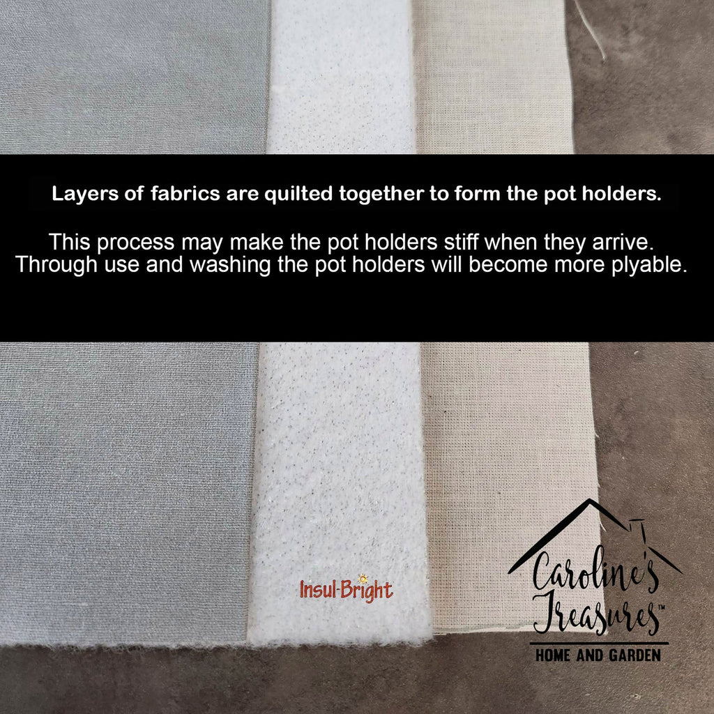 White Legged Hamster Love Pot Holder Set of 2 Heat Resistant Quilted Hot Pads 7.5 x 7.5 Inch, Insulated Kitchen Trivets for Cooking & Baking