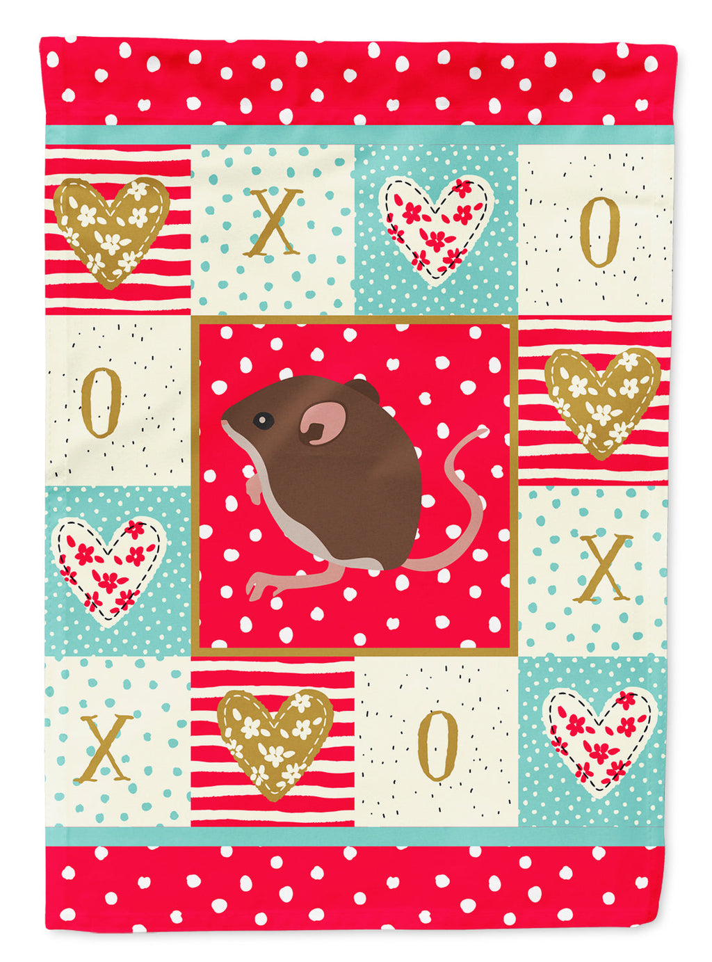 Baby Mouse Love House Flag 28x40 Porch Sleeve Pole Decorative Outside Yard Banner Artwork Wall Hanging, Polyester