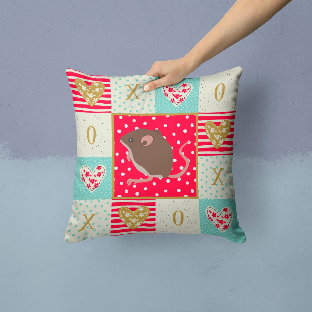 Baby Mouse Love Decorative Throw Pillow 14x14 Indoor Outdoor Accent Cushion, Fabric Cover with Insert for Sofa, Bed, Porch & Living Room