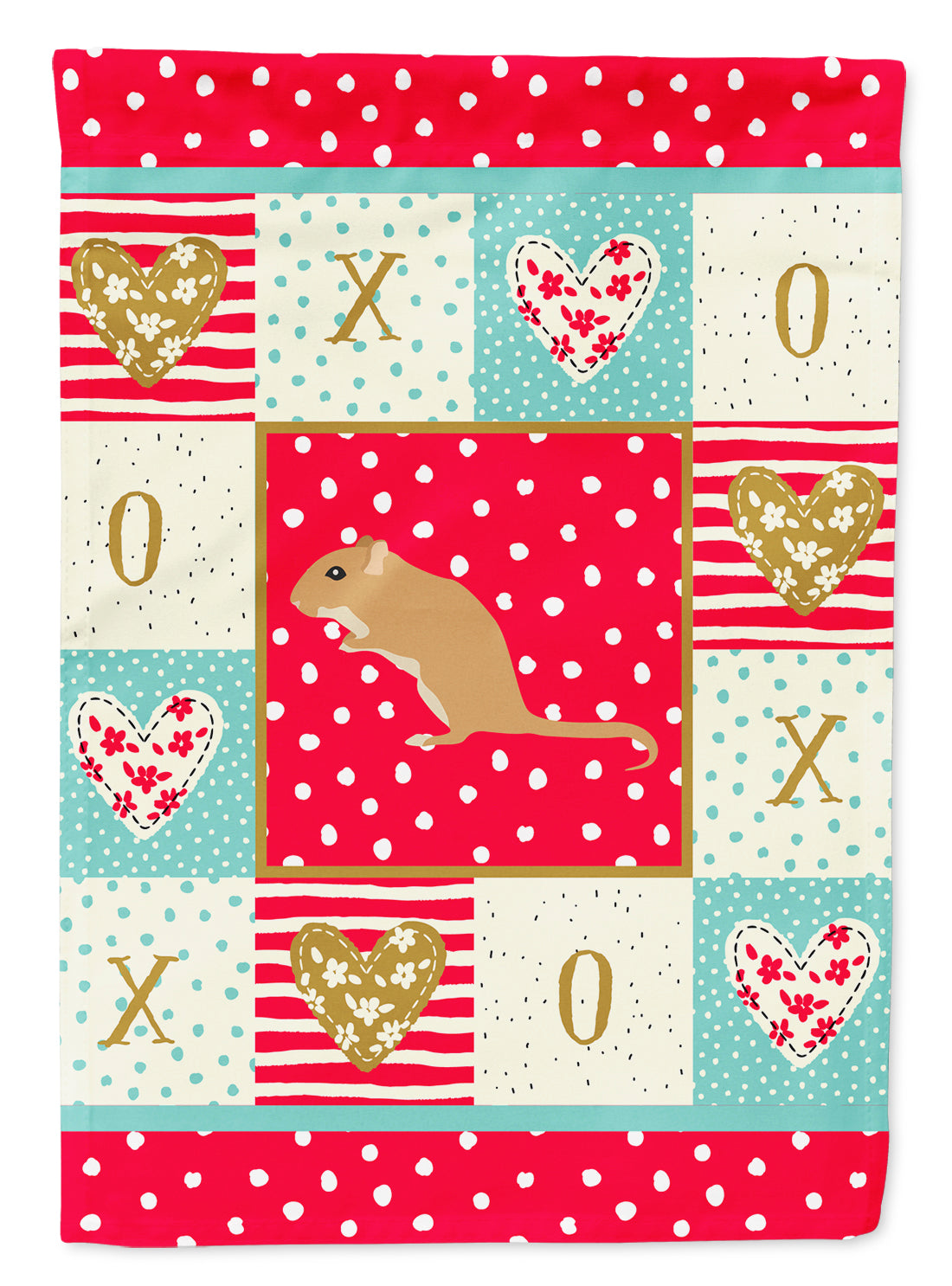 Gerbil Mouse Love House Flag 28x40 Porch Sleeve Pole Decorative Outside Yard Banner Artwork Wall Hanging, Polyester