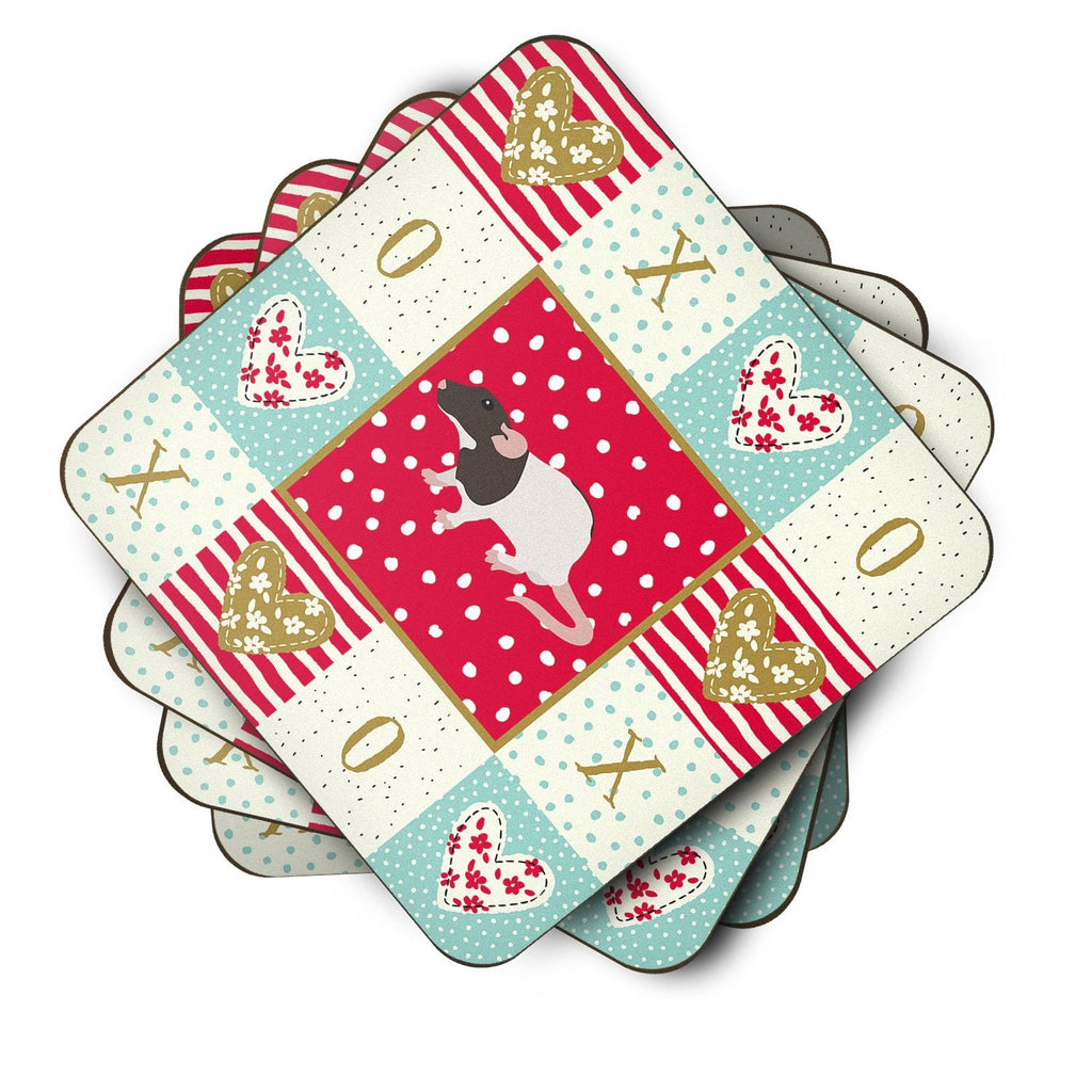Dumbo Rat Love Foam Coasters Set of 4 Cup Coasters for Indoor Outdoor, Tabletop Protection, Anti Slip, Mouse pad Material