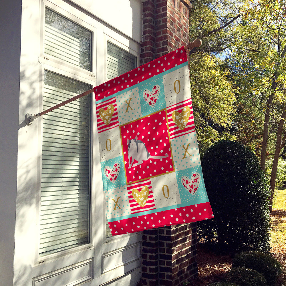 Husky Rat Love House Flag 28x40 Porch Sleeve Pole Decorative Outside Yard Banner Artwork Wall Hanging, Polyester