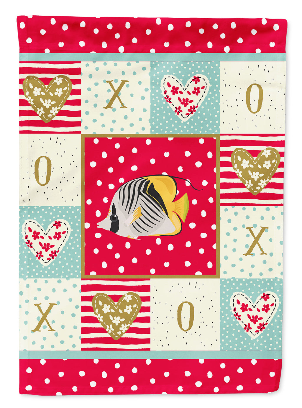Butterfly Fish Love House Flag 28x40 Porch Sleeve Pole Decorative Outside Yard Banner Artwork Wall Hanging, Polyester