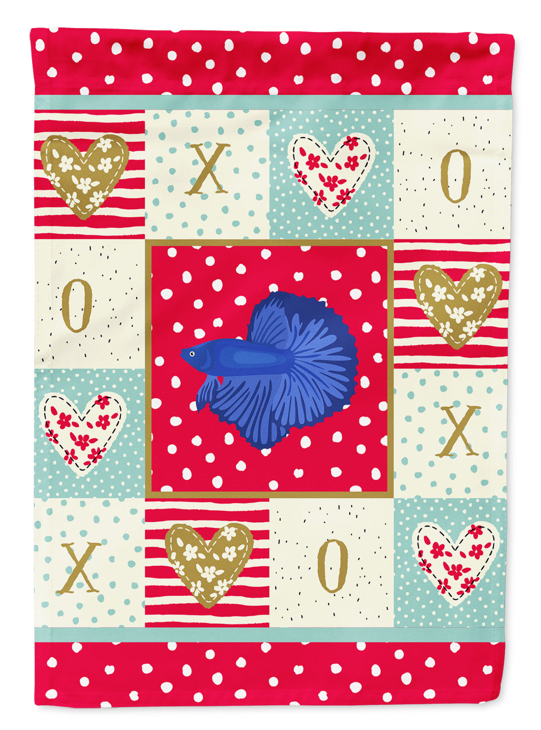 Delta Tail Betta Fish Love House Flag 28x40 Porch Sleeve Pole Decorative Outside Yard Banner Artwork Wall Hanging, Polyester