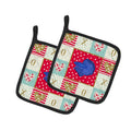 Delta Tail Betta Fish Love Pot Holder Set of 2 Heat Resistant Quilted Hot Pads 7.5 x 7.5 Inch, Insulated Kitchen Trivets for Cooking & Baking