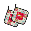 Oranda Red Cap Goldfish Love Pot Holder Set of 2 Heat Resistant Quilted Hot Pads 7.5 x 7.5 Inch, Insulated Kitchen Trivets for Cooking & Baking