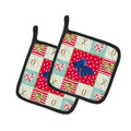 Veiltail Goldfish Love Pot Holder Set of 2 Heat Resistant Quilted Hot Pads 7.5 x 7.5 Inch, Insulated Kitchen Trivets for Cooking & Baking