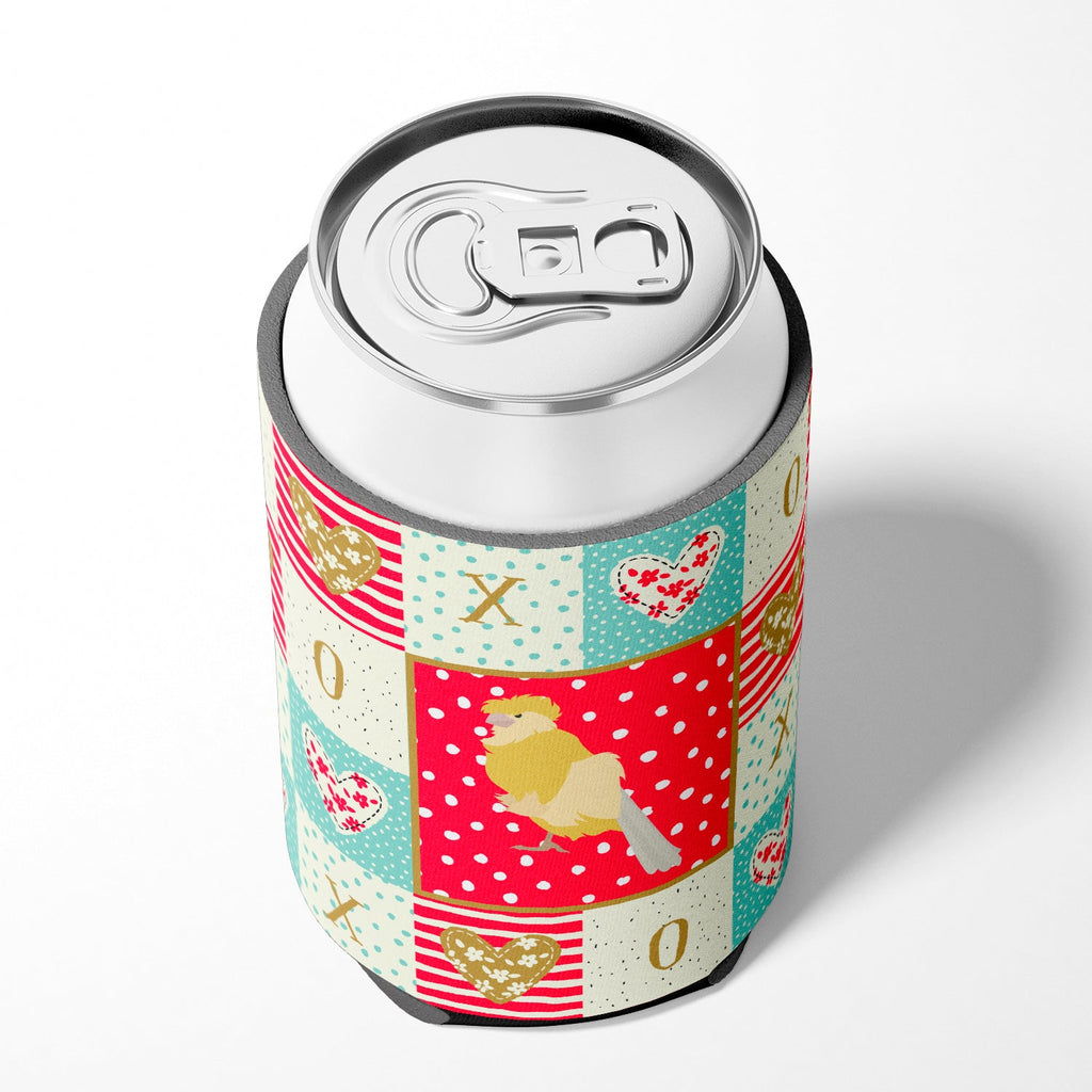 French Curly Canary Love Can or Bottle Hugger Cooler Sleeve for Standard 12 oz Cans, Insulated Foam Beer & Soda Can Hugger Reusable
