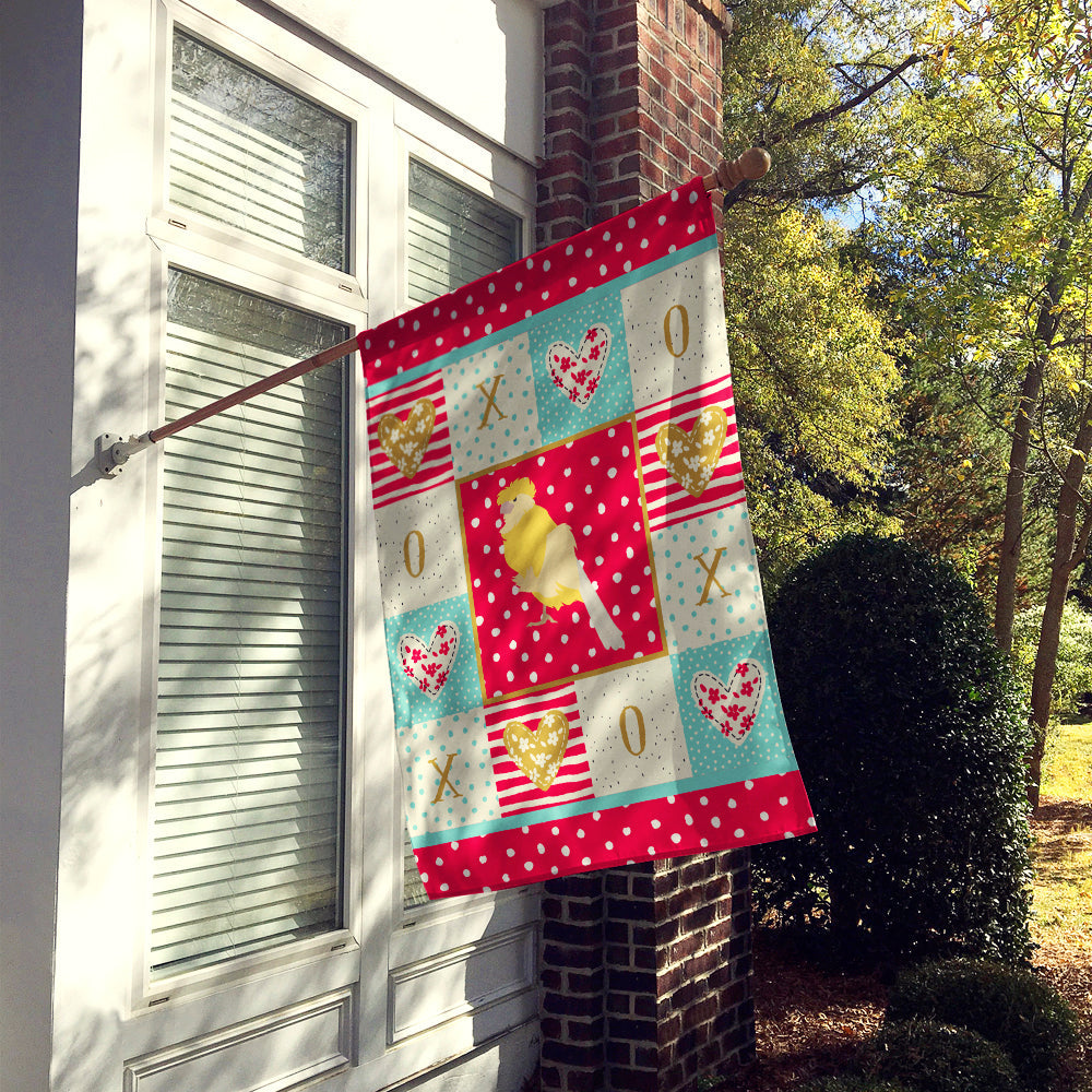 French Curly Canary Love House Flag 28x40 Porch Sleeve Pole Decorative Outside Yard Banner Artwork Wall Hanging, Polyester