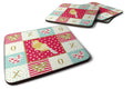 French Curly Canary Love Foam Coasters Set of 4 Cup Coasters for Indoor Outdoor, Tabletop Protection, Anti Slip, Mouse pad Material